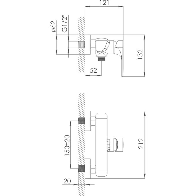 Смеситель для душа Imprese Lednice Chrome f03307901BA, фото 5