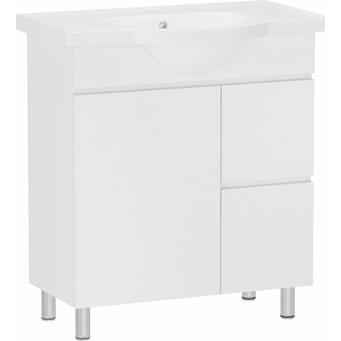 Тумба RJ Lily-XO з умивальником RJ Lotus RJFU032-0165WHSET(RJFU032-0165WH + RZJ201) (RZJ201, 65 см, біла, підлогова), фото 