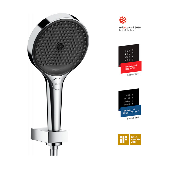 Лейка для душа Hansgrohe Rainfinity Chrome 26851000 (трехрежимная, с шлангом и держателем), фото 