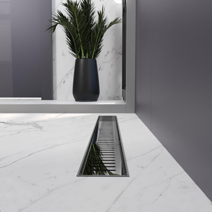 Линейный трап Koller Pool Aqua AQL0700 (70 см, с решеткой Line), Цвет производителя: хром, Доступные размеры: 70, фото 2