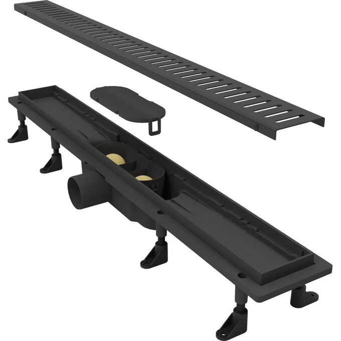 Линейный трап Koller Pool Aqua Black Matt AQLMB0700 (70 см, черный матовый с решеткой Line), Цвет производителя: черный матовый, Доступные размеры: 70, фото 5