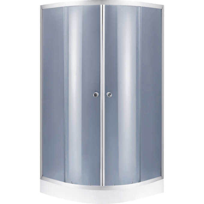 Душевая кабина с поддоном Kroner KRP Harz HarzCFG9090 (C.F.G. 90x90 см, стекло тонированное, профиль сатин), Цвет производителя: тонированное стекло, фото 