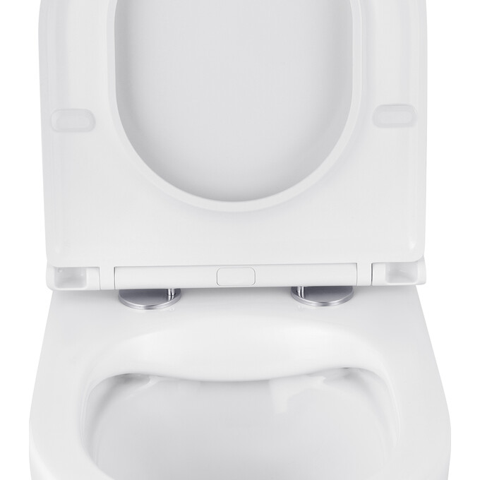 Безободковый подвесной унитаз Kroner Harz WHI493736 (KH493736WHIR, с сиденьем), фото 4