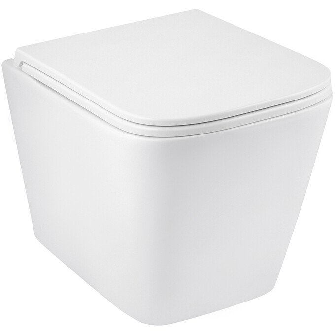 Безободковый подвесной унитаз Kroner Eifel WHI493436 (KE493436WHIR, с сиденьем), фото 