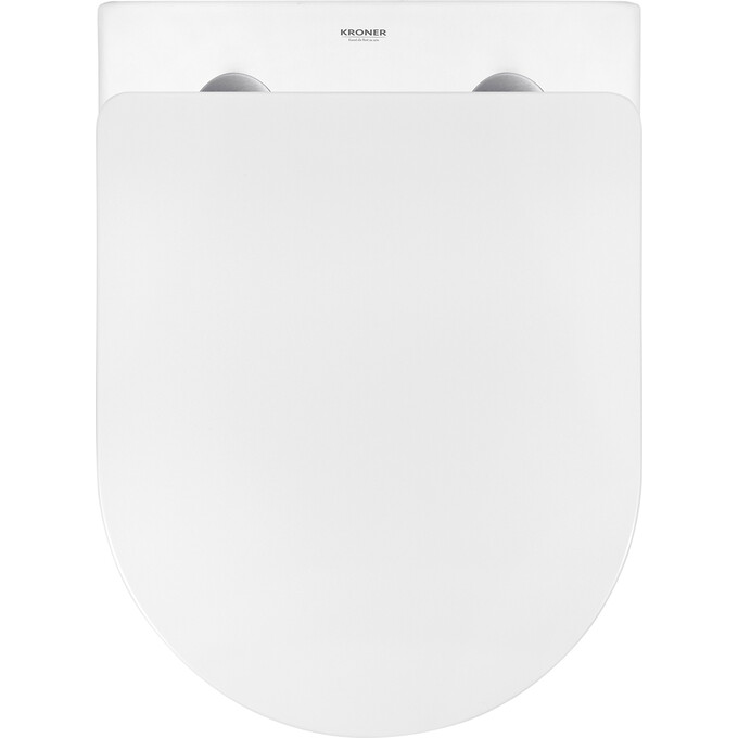 Безобідковий підвісний унітаз Kroner Harz Tornado WHI483632 (KH483632WHIT, воронкоподібний, з сидінням), фото , изображение 8