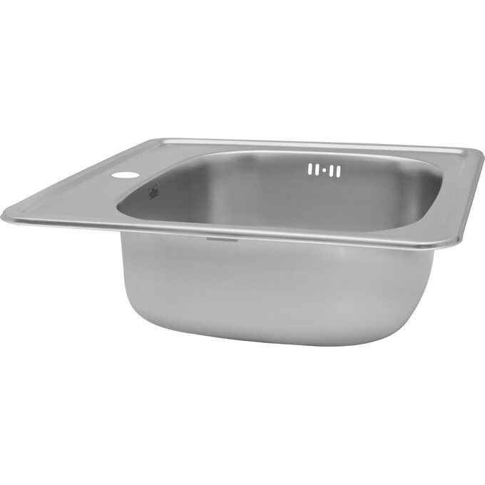 Кухонна мийка Kroner KRP Satin 4848 (Satin-484806160, 48x48 см, 0.6 мм, з сифоном), фото , изображение 3