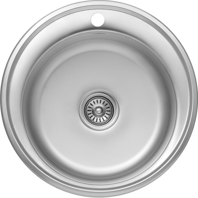 Кухонна мийка Kroner KRP Dekor 510 (Dekor-51008180, 51 см, 0.8 мм, з сифоном), Тип поверхні: декор (рифленая), фото 