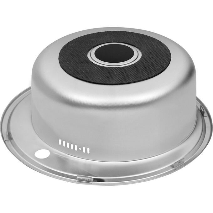 Кухонна мийка Kroner KRP Dekor 510 (Dekor-51008180, 51 см, 0.8 мм, з сифоном), Тип поверхні: декор (рифленая), фото , изображение 6