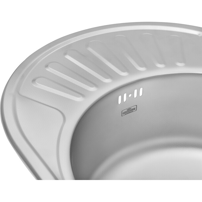 Кухонна мийка Kroner KRP Dekor 5745 (Dekor-574506160, 57x45 см, 0.6 мм, з сифоном), Тип поверхні: декор (рифленая), фото , изображение 4