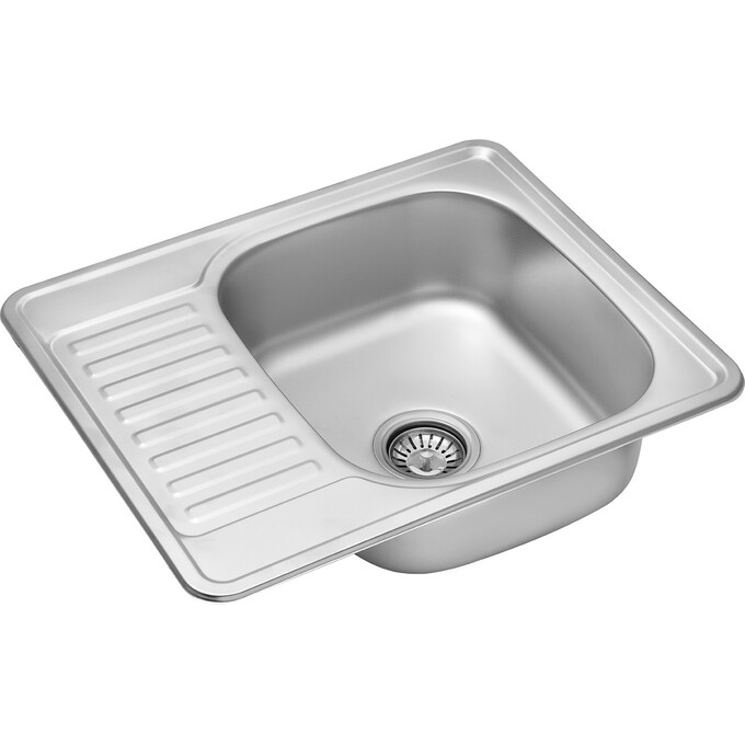 Кухонная мойка Kroner KRP Dekor 5848 (Dekor-584808180, 58x48 см, 0.8 мм, с сифоном), Тип поверхности: декор (рифленая), фото 3