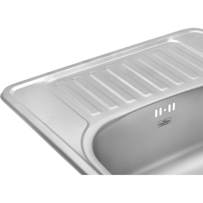 Кухонная мойка Kroner KRP Dekor 5848 (Dekor-584808180, 58x48 см, 0.8 мм, с сифоном), Тип поверхности: декор (рифленая), фото 5