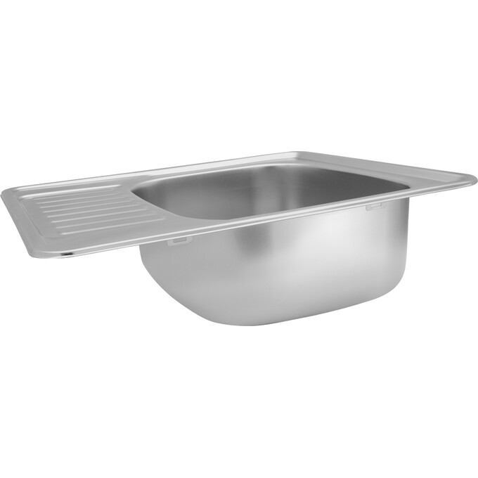 Кухонна мийка Kroner KRP Satin 5848 (Satin-584808180, 58x48 см, 0.8 мм, з сифоном), Тип поверхні: сатин (матовая), фото , изображение 3