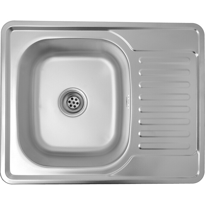 Кухонна мийка Kroner KRP Dekor 6350 (Dekor-635008180, 63x50 см, 0.8 мм, з сифоном), Тип поверхні: декор (рифленая), фото , изображение 3