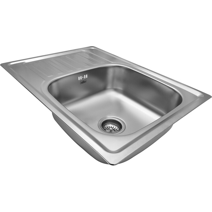 Кухонна мийка Kroner KRP Satin 6950 (Satin-695008180, 69x50 см, 0.8 мм, з сифоном), фото , изображение 2