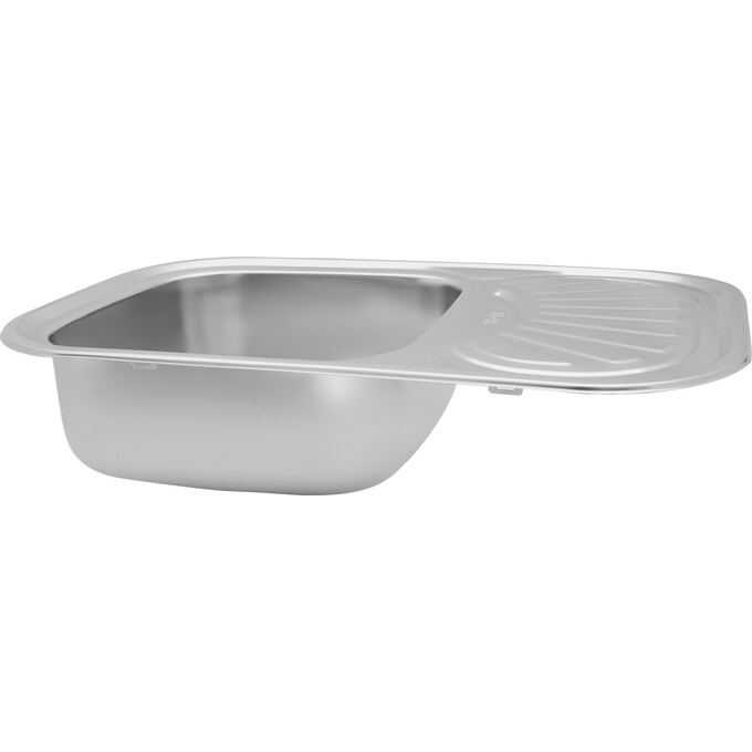 Кухонна мийка Kroner KRP Satin 7549 (Satin-754908180, 75x49 см, 0.8 мм, з сифоном), Тип поверхні: сатин (матовая), фото , изображение 5