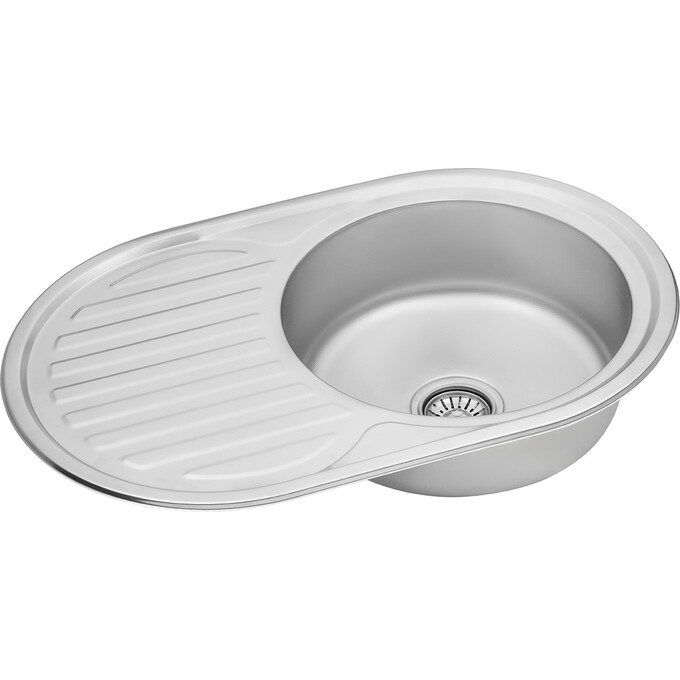 Кухонна мийка Kroner KRP Dekor 7750 (Dekor-775008180, 77x50 см, 0.8 мм, з сифоном), Тип поверхні: декор (рифленая), фото , изображение 3