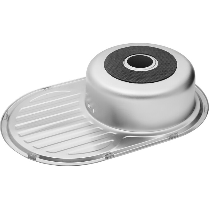 Кухонна мийка Kroner KRP Dekor 7750 (Dekor-775008180, 77x50 см, 0.8 мм, з сифоном), Тип поверхні: декор (рифленая), фото , изображение 7