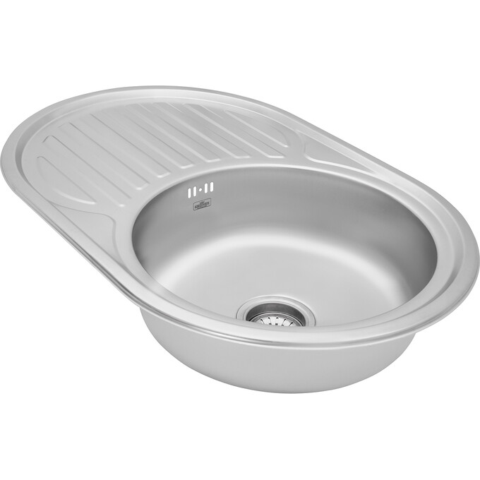 Кухонна мийка Kroner KRP Satin 7750 (Satin-775006160, 77x50 см, 0.6 мм, з сифоном), Тип поверхні: сатин (матовая), фото , изображение 2