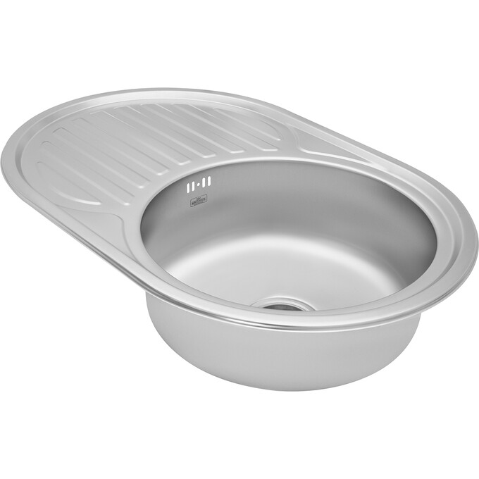 Кухонна мийка Kroner KRP Satin 7750 (Satin-775008180, 77x50 см, 0.8 мм, з сифоном), Тип поверхні: сатин (матовая), фото , изображение 5