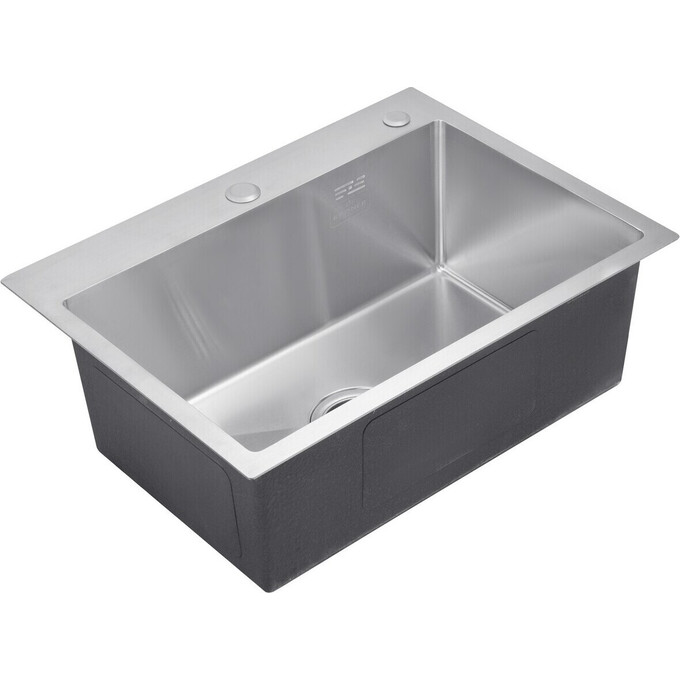 Кухонная мойка Kroner KRP Gebürstet 5843HM (Geburstet-5843HM, 58x43 см, 3.0/1.0 мм, с коландером и сифоном), Доступные размеры: 58 x 43, фото 2