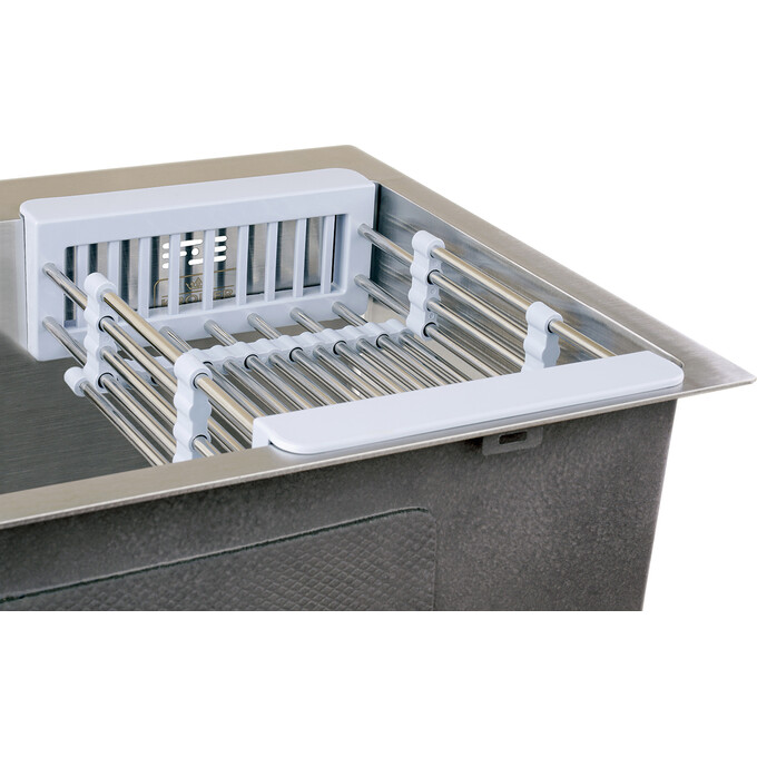 Кухонная мойка Kroner KRP Gebürstet 5843HM (Geburstet-5843HM, 58x43 см, 3.0/1.0 мм, с коландером и сифоном), Доступные размеры: 58 x 43, фото 6