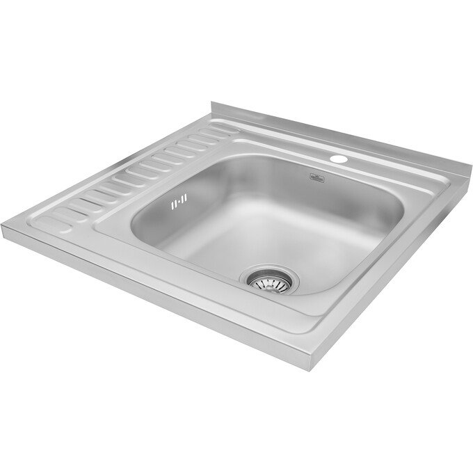 Мийка для кухні Kroner KRP Dekor 6060R (Dekor-6060R06160, 60x60 см, 0.6 мм, з сифоном), Доступні розміри: 60 x 60 R, Тип поверхні: декор (рифленая), фото , изображение 5