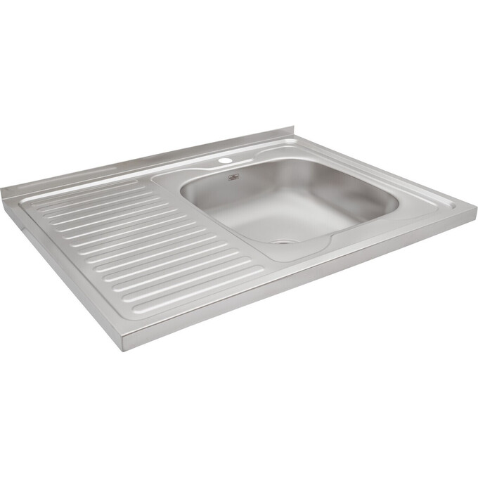 Мойка для кухни Kroner KRP Dekor 6080R (Dekor-6080R06160, 80x60 см, 0.6 мм, с сифоном), Доступные размеры: 80 x 60 R, Тип поверхности: декор (рифленая), фото 2