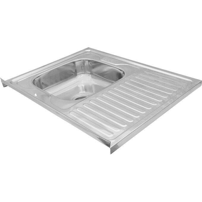 Мойка для кухни Kroner KRP Polierte 6080R (Polierte-6080R06160, 80x60 см, 0.6 мм, с сифоном), Доступные размеры: 80 x 60 R, Тип поверхности: полировка (блестящая), фото 2