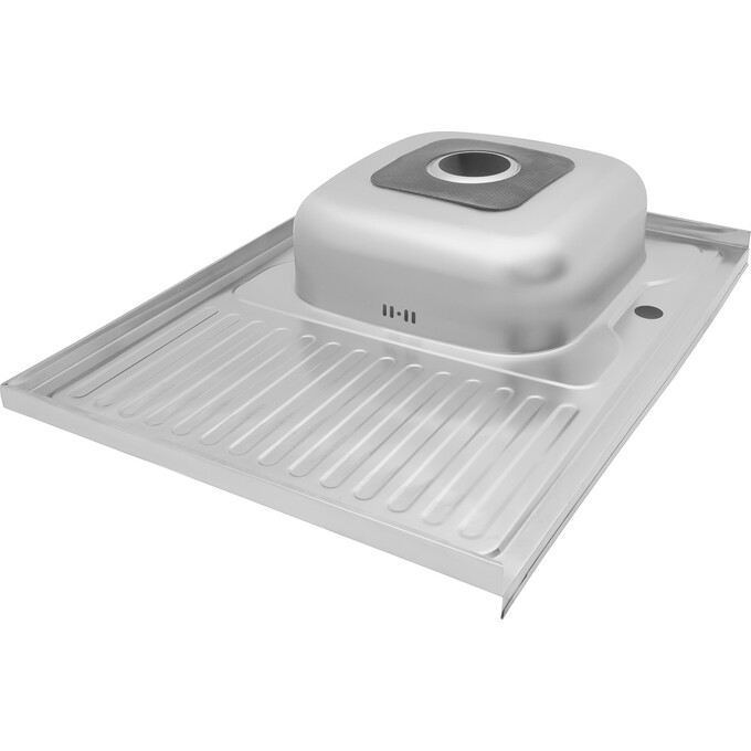 Мойка для кухни Kroner KRP Polierte 6080R (Polierte-6080R06160, 80x60 см, 0.6 мм, с сифоном), Доступные размеры: 80 x 60 R, Тип поверхности: полировка (блестящая), фото 3