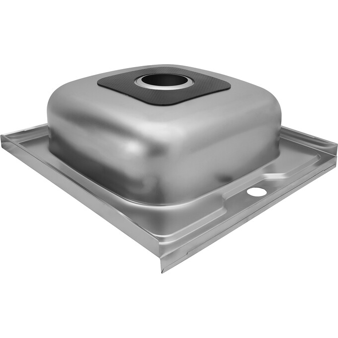 Мийка для кухні Kroner KRP Satin 5050 (Satin-505006160, 50x50 см, 0.6 мм, з сифоном), Доступні розміри: 50x50, Тип поверхні: сатин (матовая), фото , изображение 4