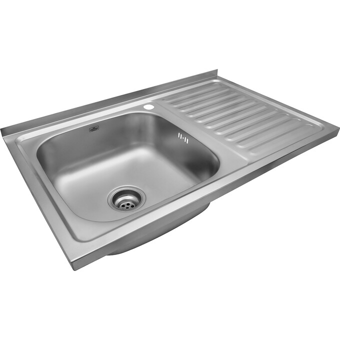 Мийка для кухні Kroner KRP Satin 5080R (Satin-5080R08180, 80x50 см, 0.8 мм, з сифоном), Доступні розміри: 80 x 50 L, Тип поверхні: сатин (матовая), фото , изображение 2