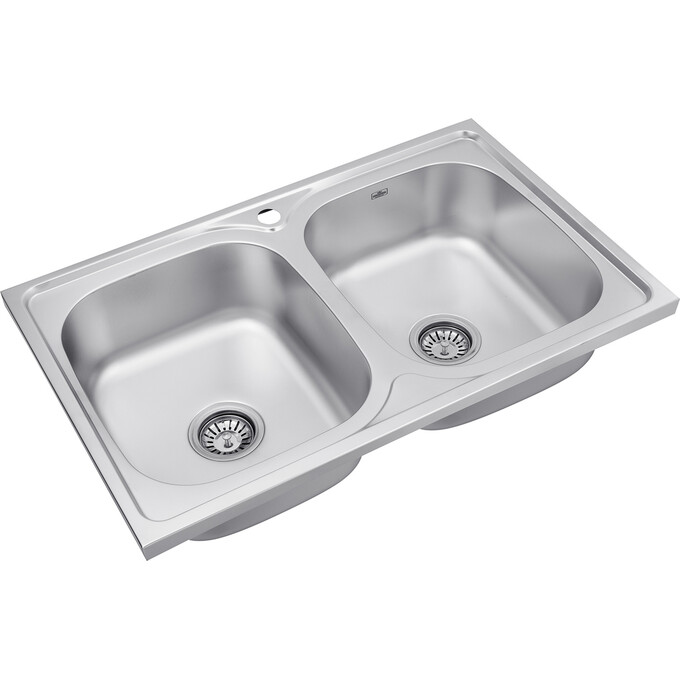 Мийка для кухні Kroner KRP Satin 5080Z (Satin-5080Z08180N, 80x50 см, 0.8 мм, з сифоном), фото , изображение 2