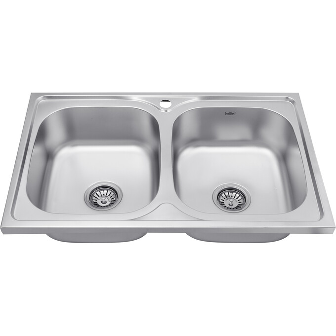 Мийка для кухні Kroner KRP Satin 5080Z (Satin-5080Z08180N, 80x50 см, 0.8 мм, з сифоном), фото , изображение 3