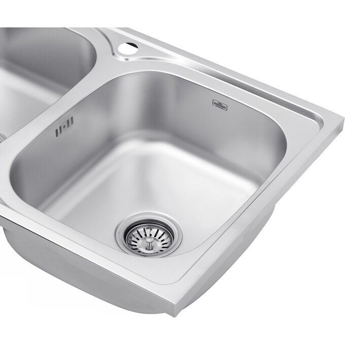 Мийка для кухні Kroner KRP Satin 5080Z (Satin-5080Z08180N, 80x50 см, 0.8 мм, з сифоном), фото , изображение 6