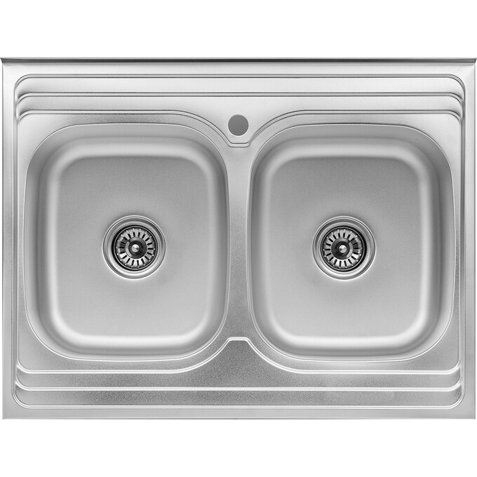 Мийка для кухні Kroner KRP Satin 6080Z (Satin-6080Z08180, 80x60 см, 0.8 мм, з сифоном), фото 