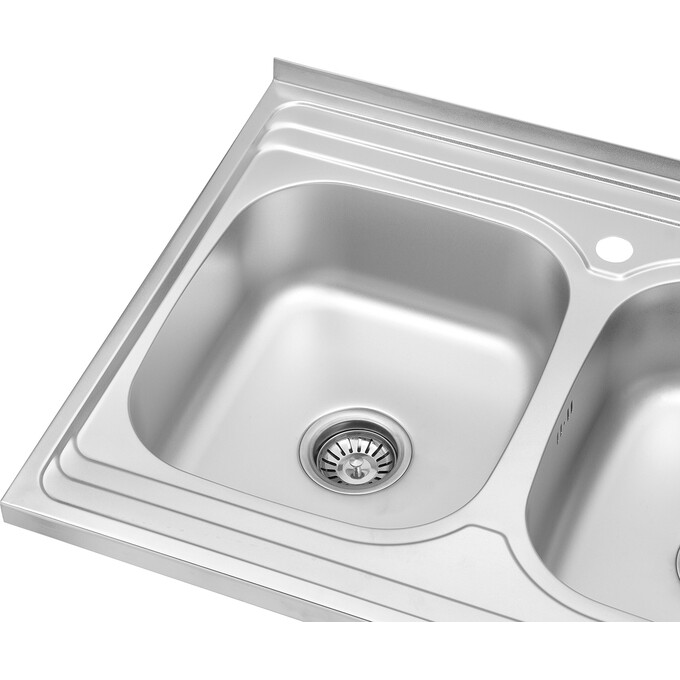 Мийка для кухні Kroner KRP Satin 6080Z (Satin-6080Z08180, 80x60 см, 0.8 мм, з сифоном), фото , изображение 5