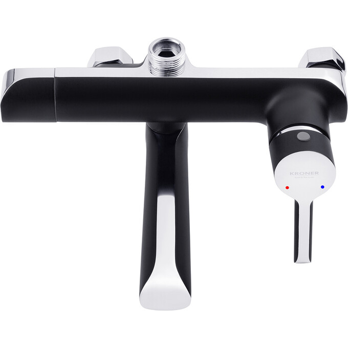 Душевая система Kroner KRP Essen SCH063 (Essen-SCH063, черный/хром, с изливом), Цвет производителя: черный матовый, хром, фото 3