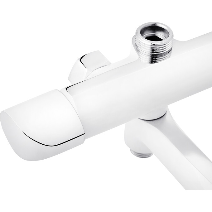 Душевая система Kroner KRP Essen W063 (Essen-W063, белый/хром, с изливом), Цвет производителя: белый матовый, хром, фото 3