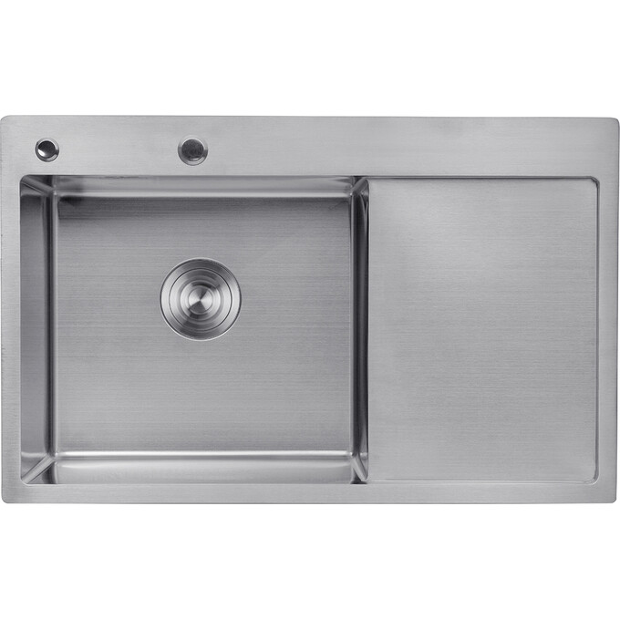 Кухонная мойка Kroner KRP Gebürstet 7849LHM (Geburstet-7849LHM, 78x49 см, 3.0/1.0 мм, с коландером и сифоном), Доступные размеры: 78 x 49 L, фото 