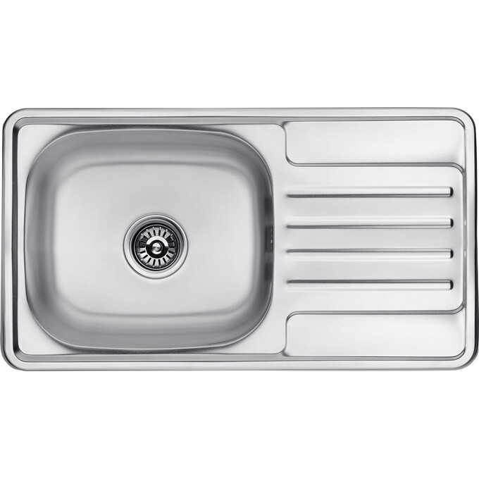 Кухонна мийка Kroner KRP Satin 7642 (Satin-764208180, 76x42 см, 0.8 мм, з сифоном), фото 