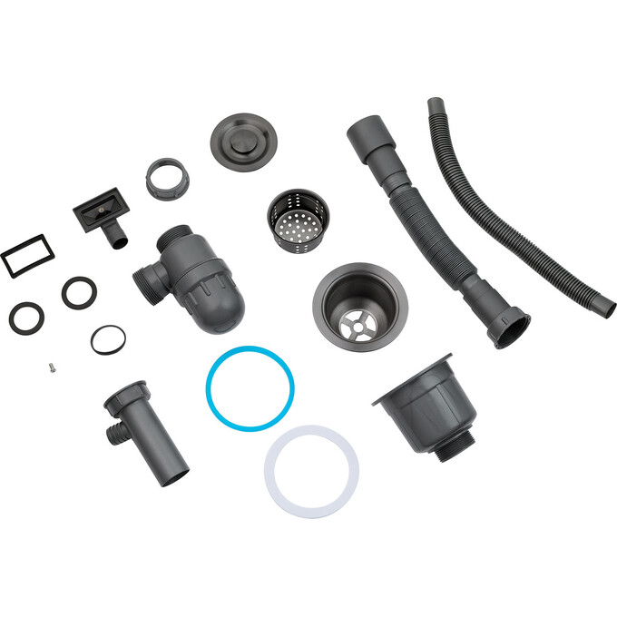 Кухонная мойка Kroner KRP Derby 5843HM PVD (KD5843HM, 58x43 см, 2.5/0.5 мм, с сифоном), Доступные размеры: 58 x 43, Тип поверхности: PVD, фото 8