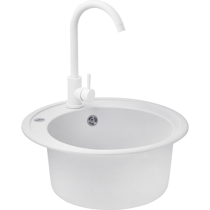 Кухонная мойка Kroner KRP Komposit GRA 510 (KompositGRA-510, серая, 51 см, с сифоном), Цвет производителя: серый, фото 2