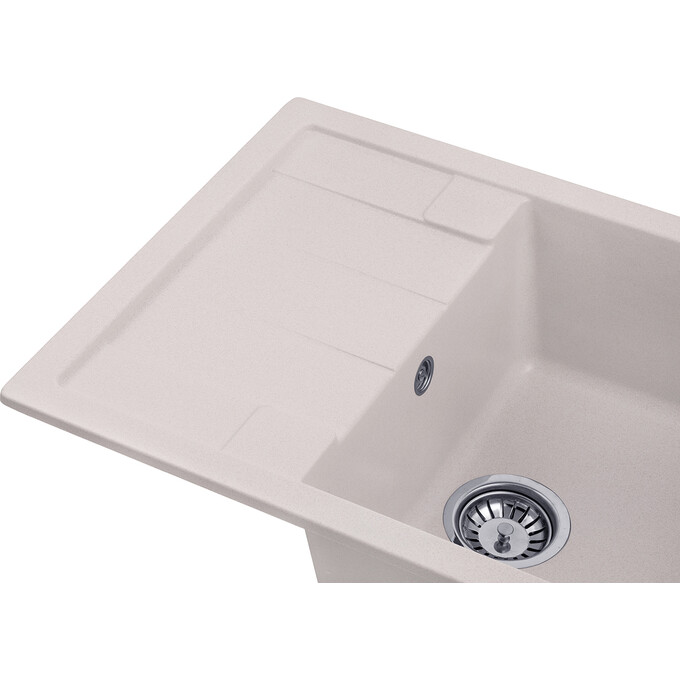 Кухонная мойка Kroner KRP Komposit COL 6550 (KompositCOL-6550, бежевая, 65x49 см, с сифоном), Цвет производителя: бежевый, фото 4