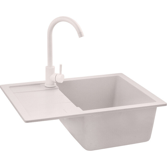 Кухонная мойка Kroner KRP Komposit COL 6550 (KompositCOL-6550, бежевая, 65x49 см, с сифоном), Цвет производителя: бежевый, фото 2