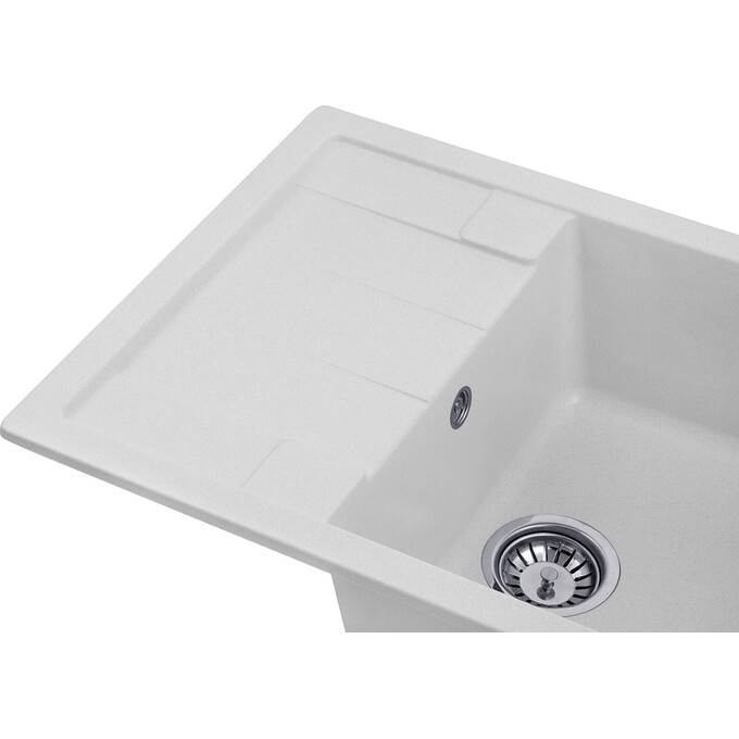 Кухонная мойка Kroner KRP Komposit GRA 6550 (KompositGRA-6550, серая, 65x49 см, с сифоном), Цвет производителя: серый, фото 4