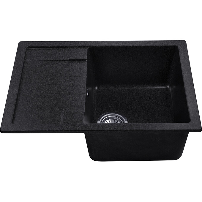 Кухонная мойка Kroner KRP Komposit GRB 6550 (KompositGRB-6550, графит, 65x49 см, с сифоном), Цвет производителя: графит, фото 3