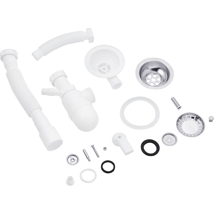 Кухонная мойка Kroner KRP Komposit GRA 6250 (KompositGRA-6250, серая, 61x49 см, с сифоном), Доступные размеры: 61 x 49, Цвет производителя: серый, фото 6