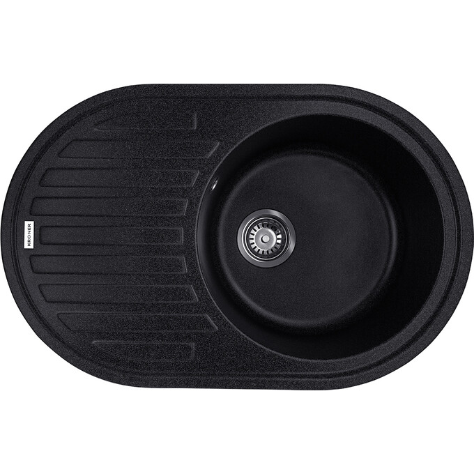 Кухонная мойка Kroner KRP Komposit GRB 7750 (KompositGRB-7750, графит, 78x50 см, с сифоном), Доступные размеры: 78 x 50, Цвет производителя: графит, фото 