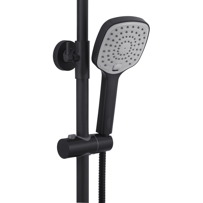 Душевая система Kroner KRP Armada SCH067 (Armada-SCH067, черная матовая, с изливом), Цвет производителя: черный матовый, фото 6