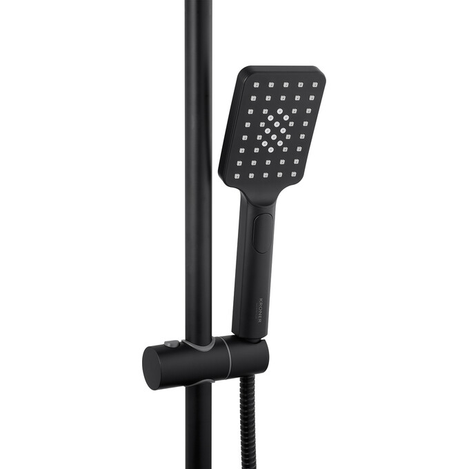 Душевая система Kroner KRP Armada SCH066 (Armada-SCH066, черная матовая, с полкой, каскадным изливом и гигиеническим душем), Цвет производителя: черный матовый, фото 6